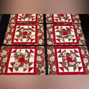 Vintage Quilted Christmas Placemats set of 6